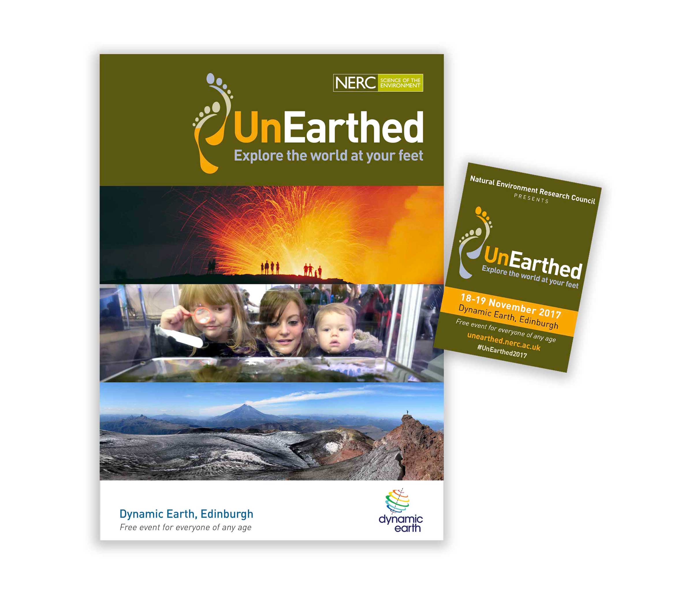 NERC - UnEarthed Programme and Booklet Cover Designs