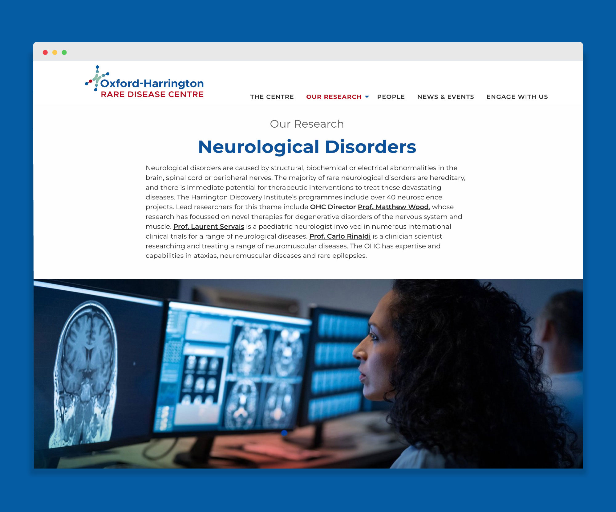 Oxford Harrington Rare Disease Centre Website Neurological Research page